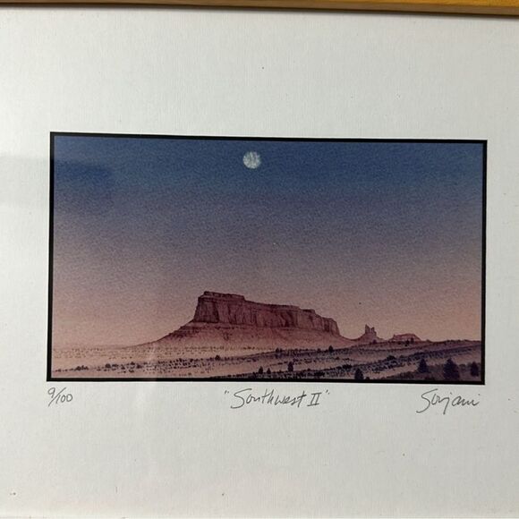 Vintage Southwest I & II Illustrations Signed by an Artist J. Sovjani Set of 2 - Picture 3 of 5